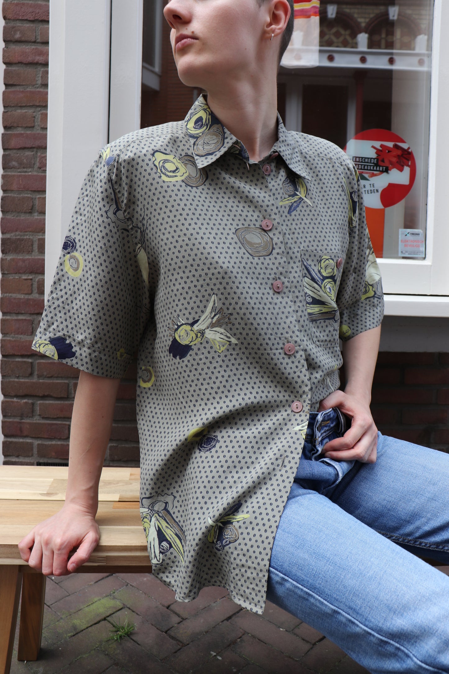 Seidenbluse mit Aufdruck