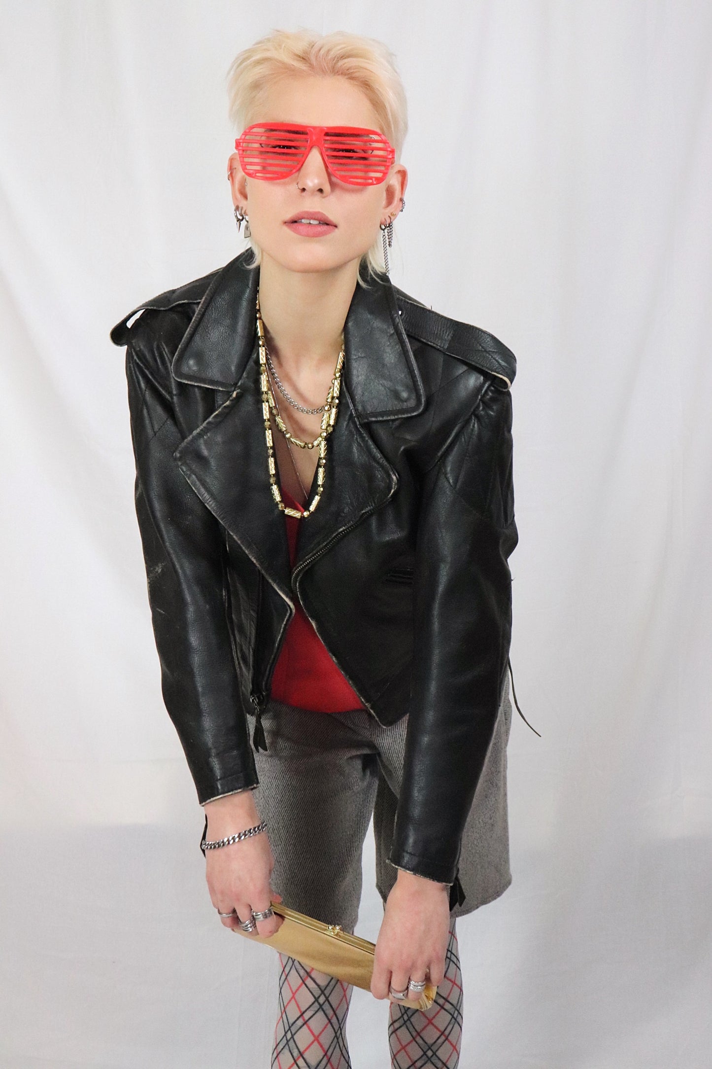 80s leren bikerjacket