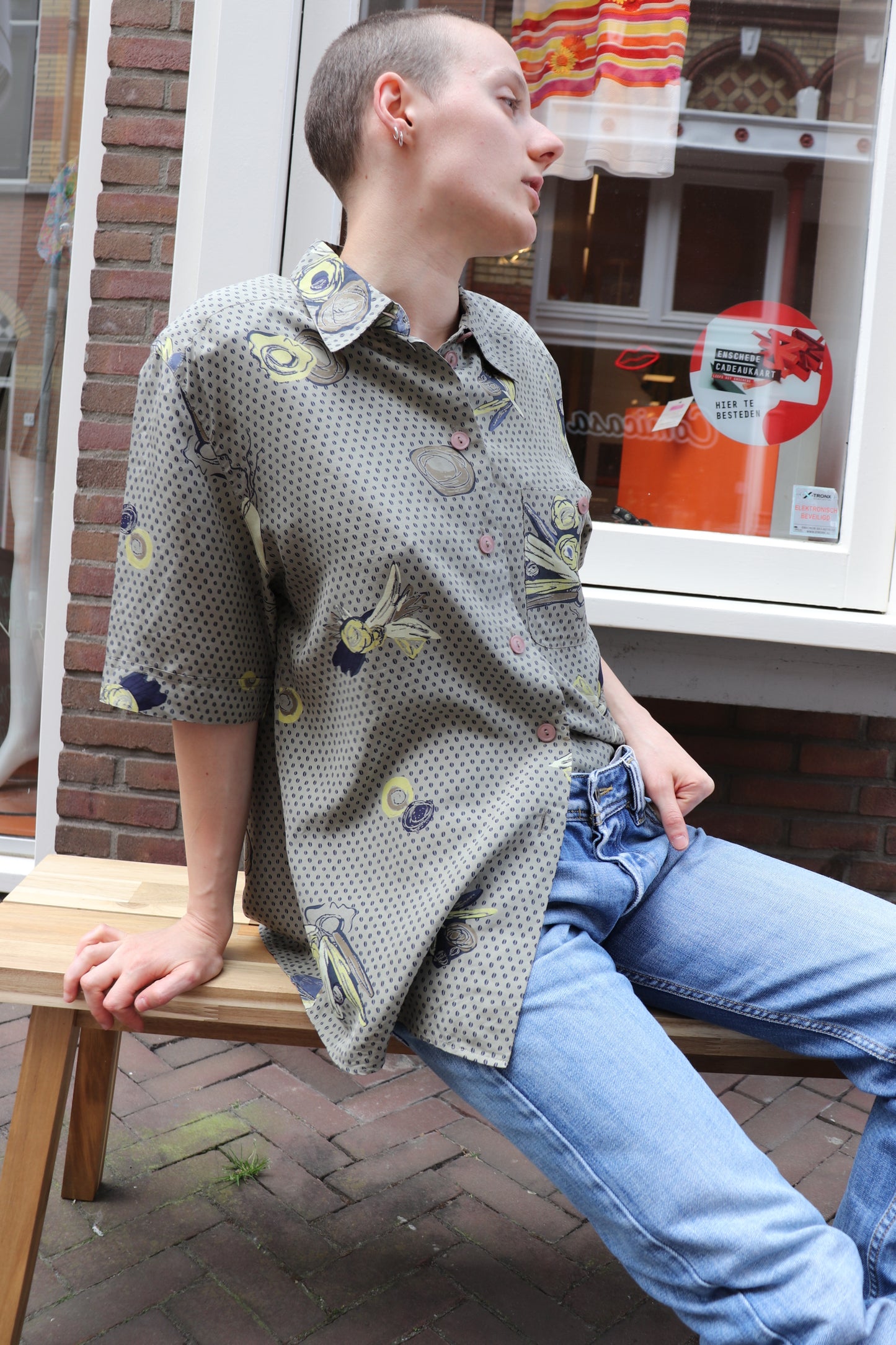Seidenbluse mit Aufdruck