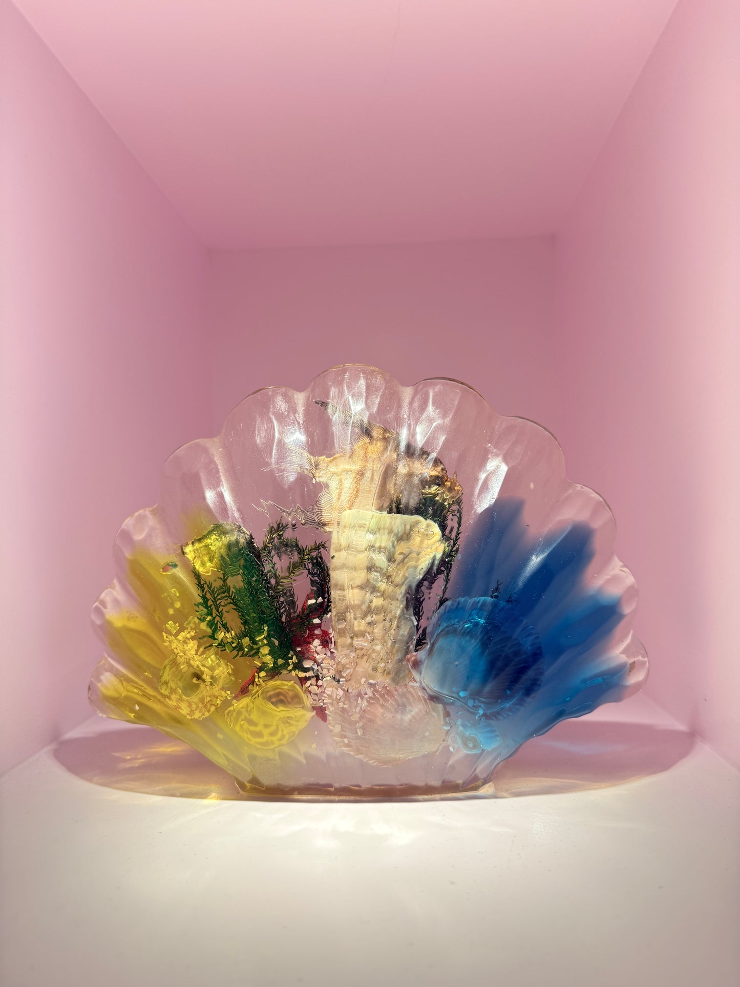Vintage 70s Lucite Hars-Inclusie Sculptuur