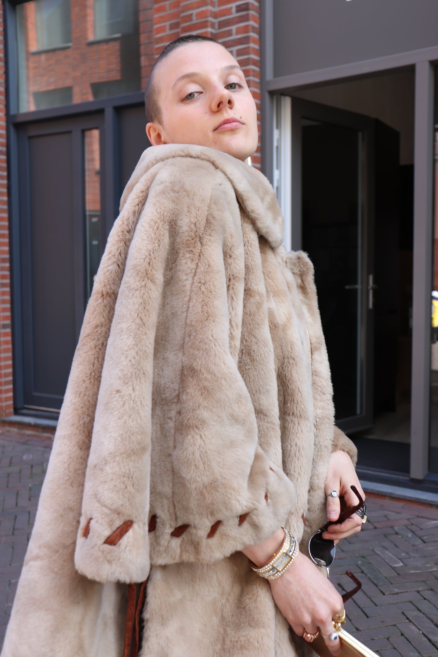 Faux fur jas