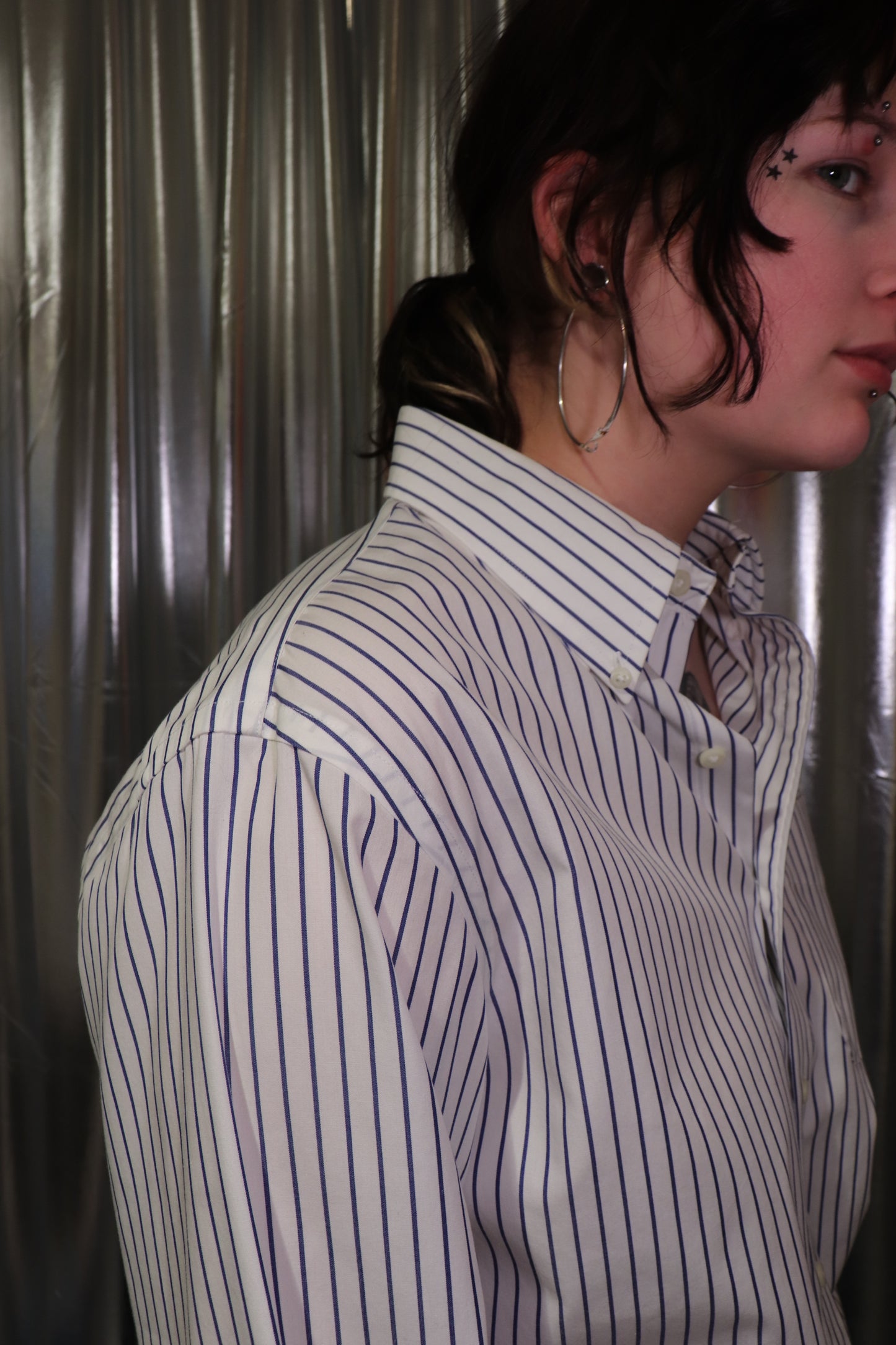 Ralph Lauren wit-blauw gestreept overhemd met relaxed fit