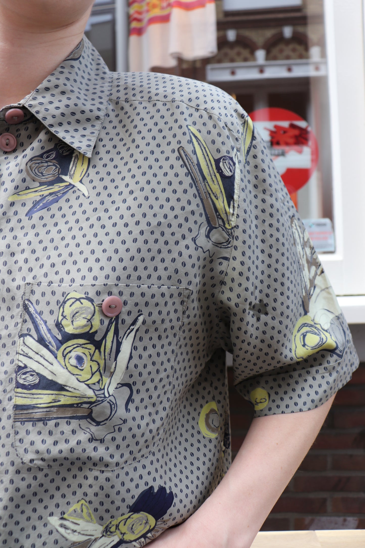 Seidenbluse mit Aufdruck