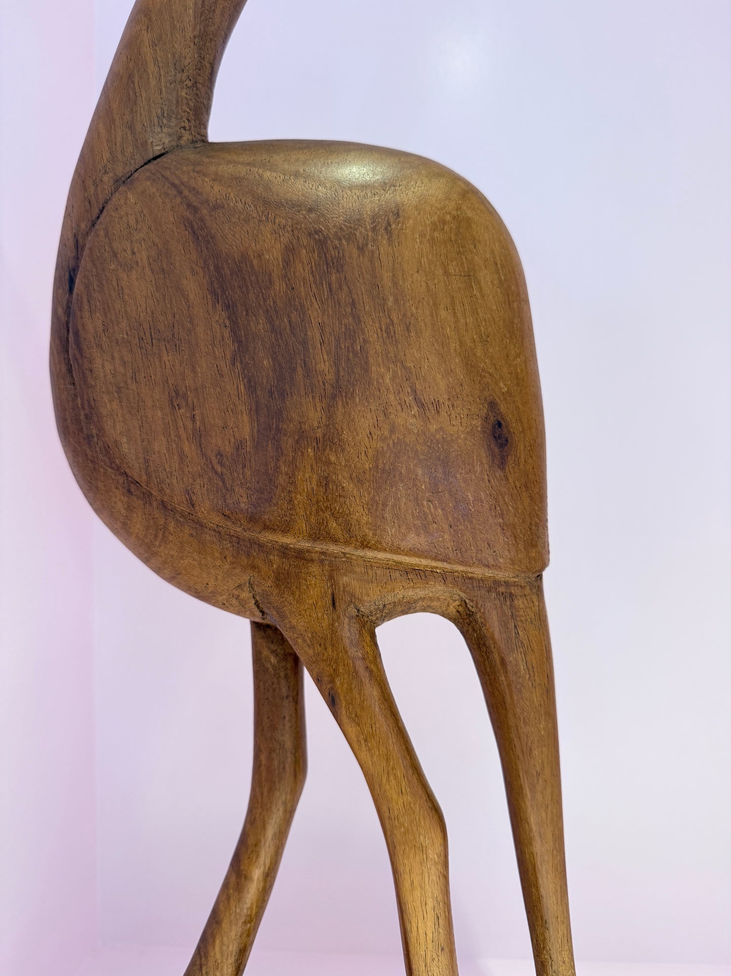 Prachtige set XL Mid Century houten reigers / kraanvogels