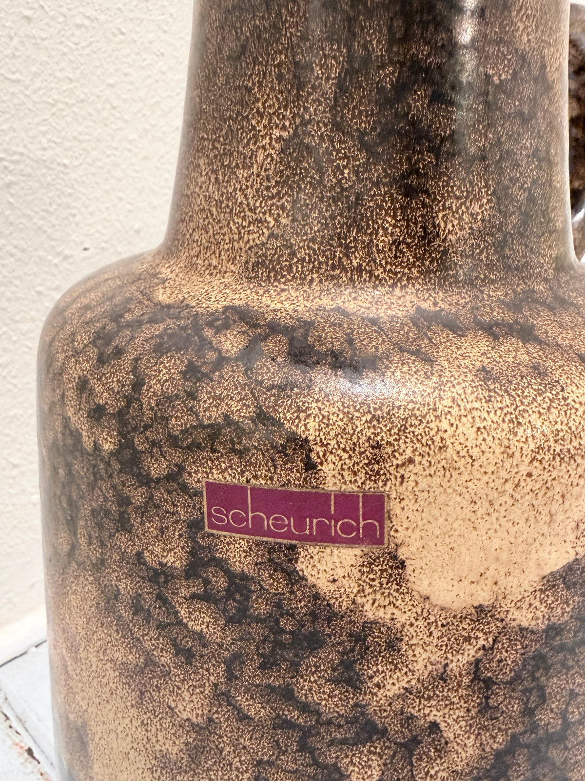 Vintage 70s Scheurich West-Germany Vaas – Earthy Brown 🤎