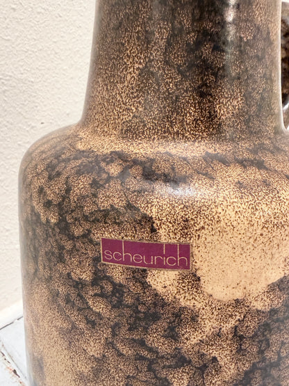 Vintage 70s Scheurich West-Germany Vaas – Earthy Brown 🤎