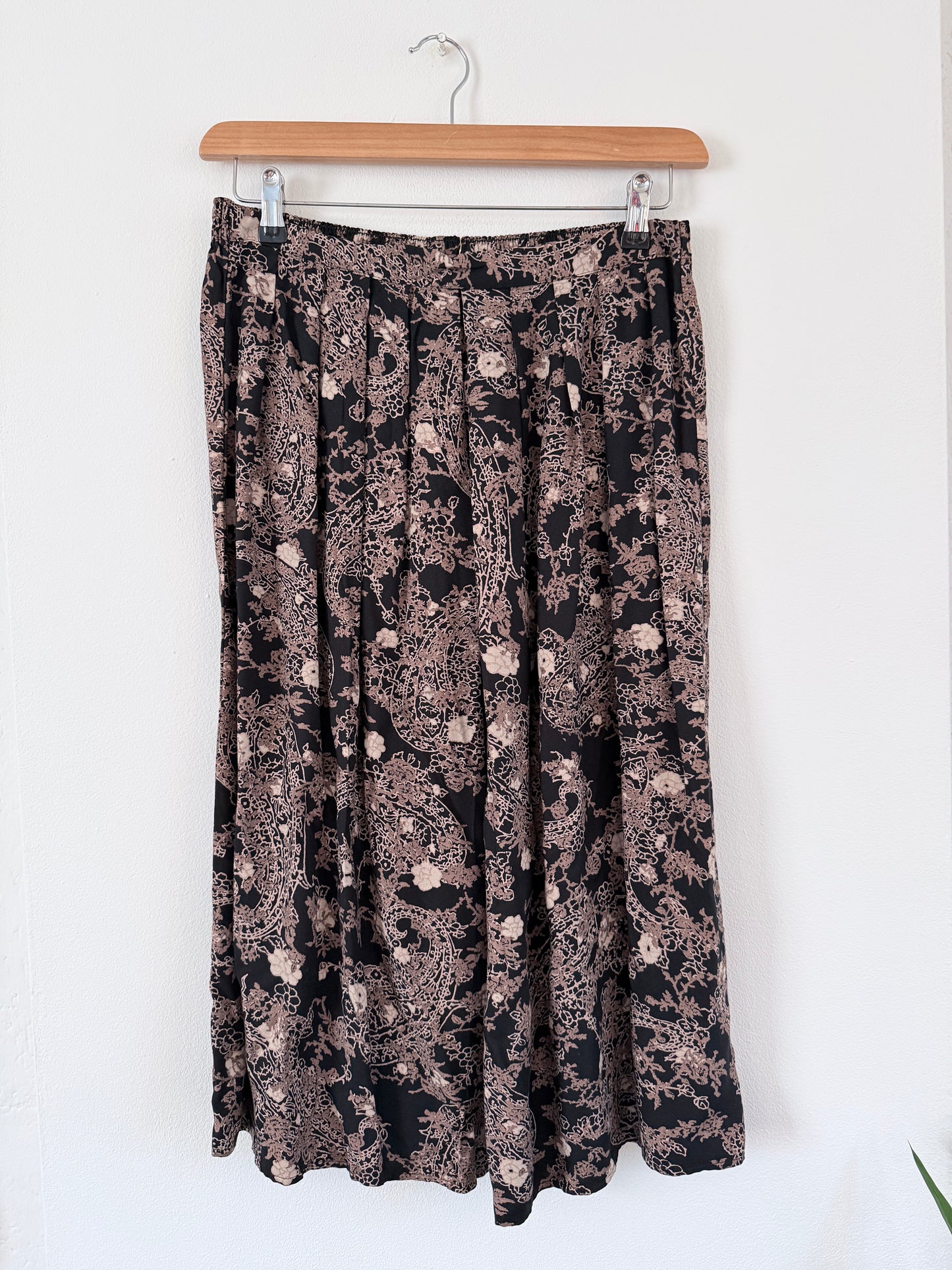 Vintage midi rok met print