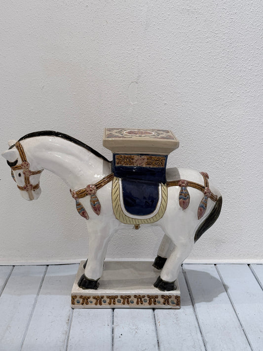 Vintage Chinees Keramisch Paard Tang-Stijl  | Plantentafel | Kruk