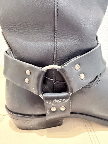 Vintage Leren Harness Boots | Zwart | Maat 44