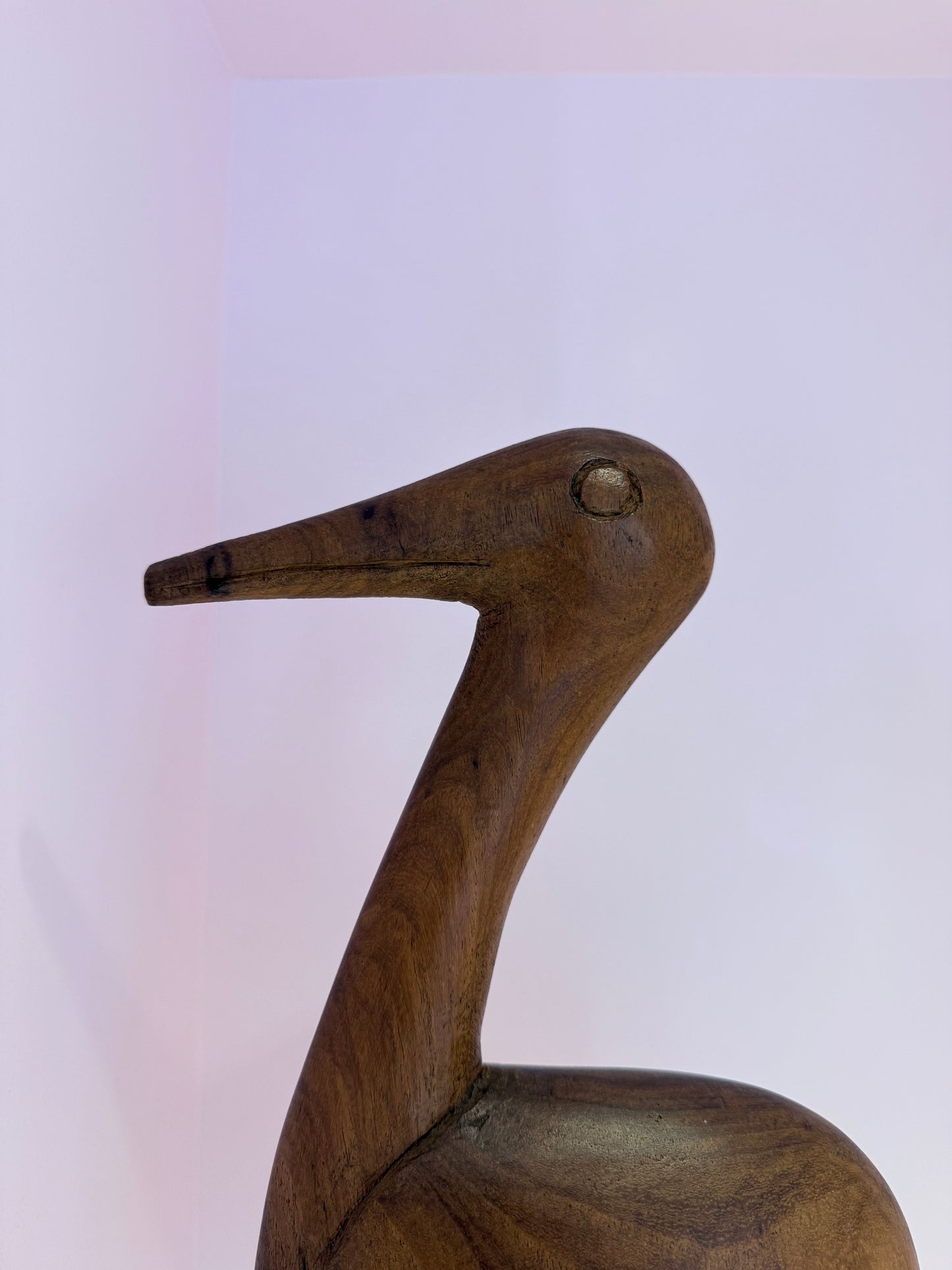 Prachtige set XL Mid Century houten reigers / kraanvogels