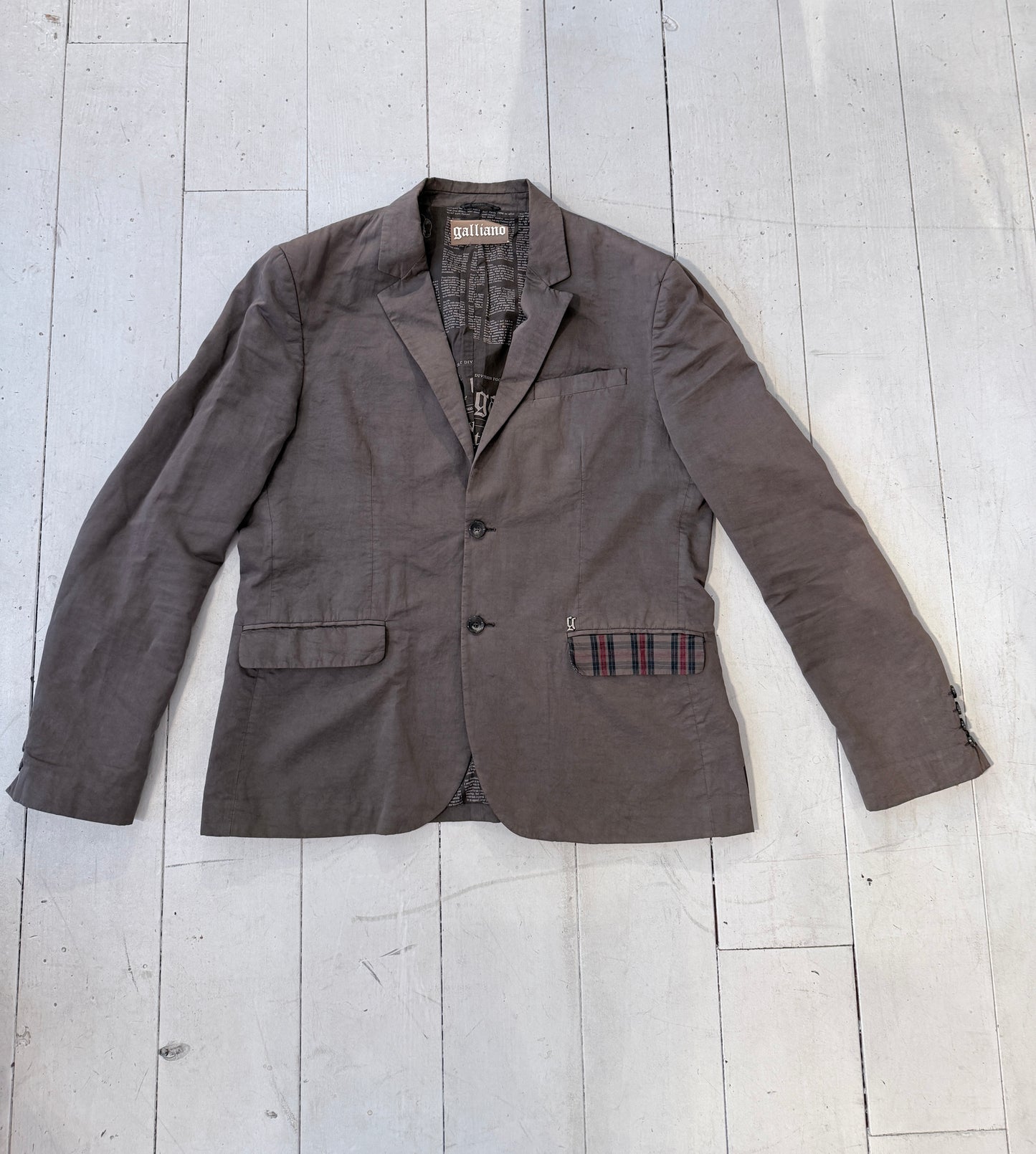 Vintage John Galliano Blazer – Heren | Designer blazer in chocoladebruin