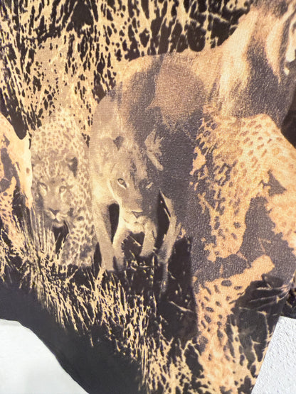 Vintage dierenprint blouse - Maat 42