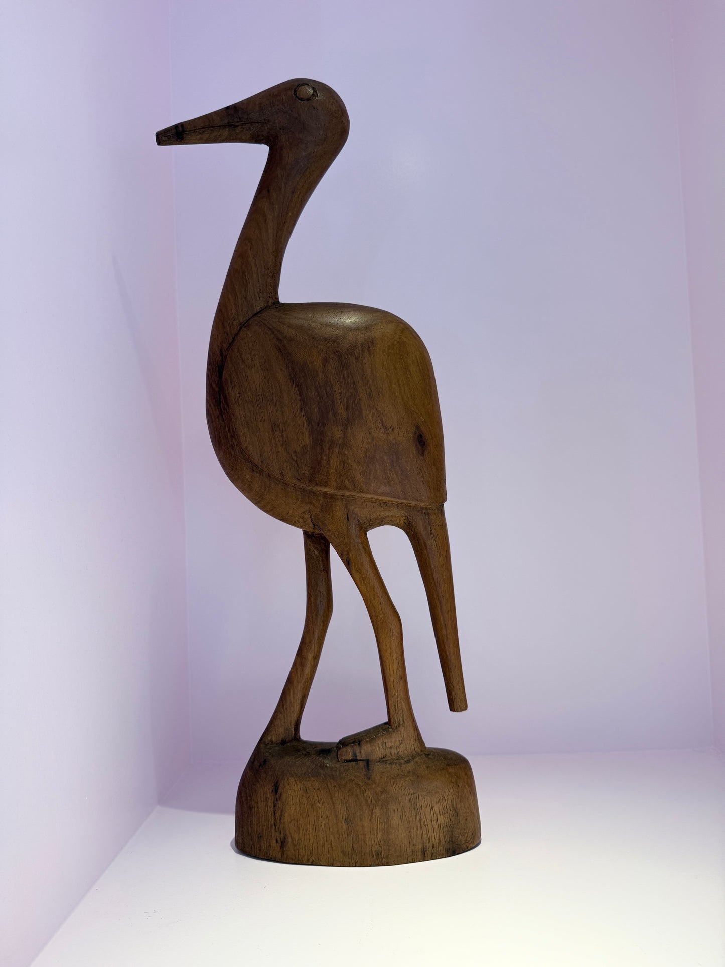 Prachtige set XL Mid Century houten reigers / kraanvogels