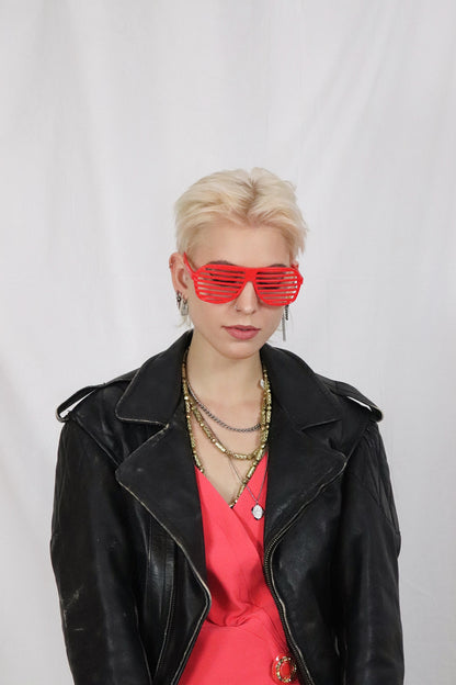 80s leather biker jacket