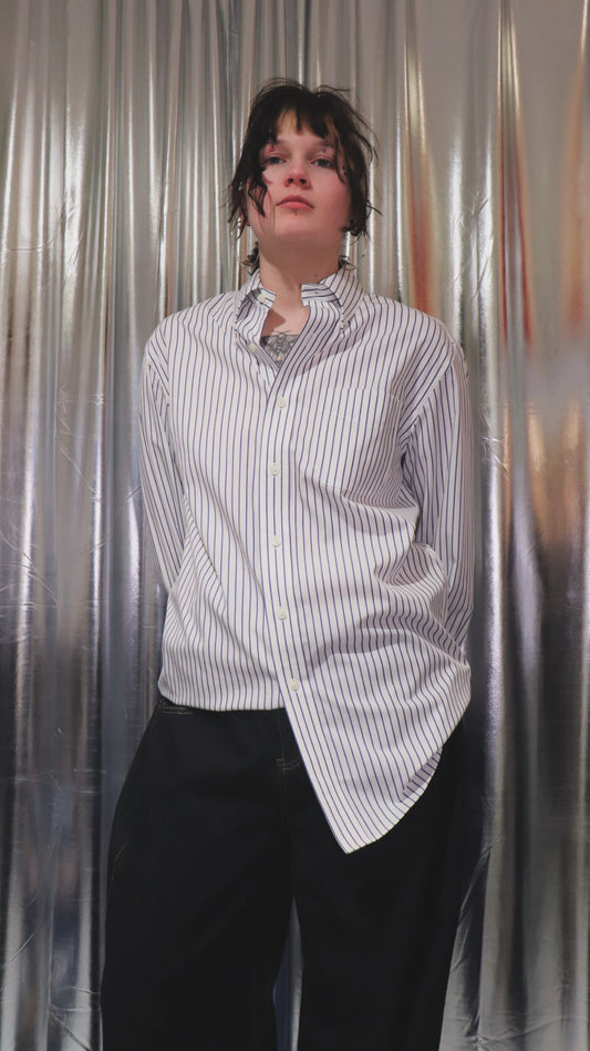 Ralph Lauren wit-blauw gestreept overhemd met relaxed fit