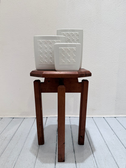 Eye-catching Designervintage: Set van 3 Porseleinen Mid-Century Vazen van Hutschenreuther
