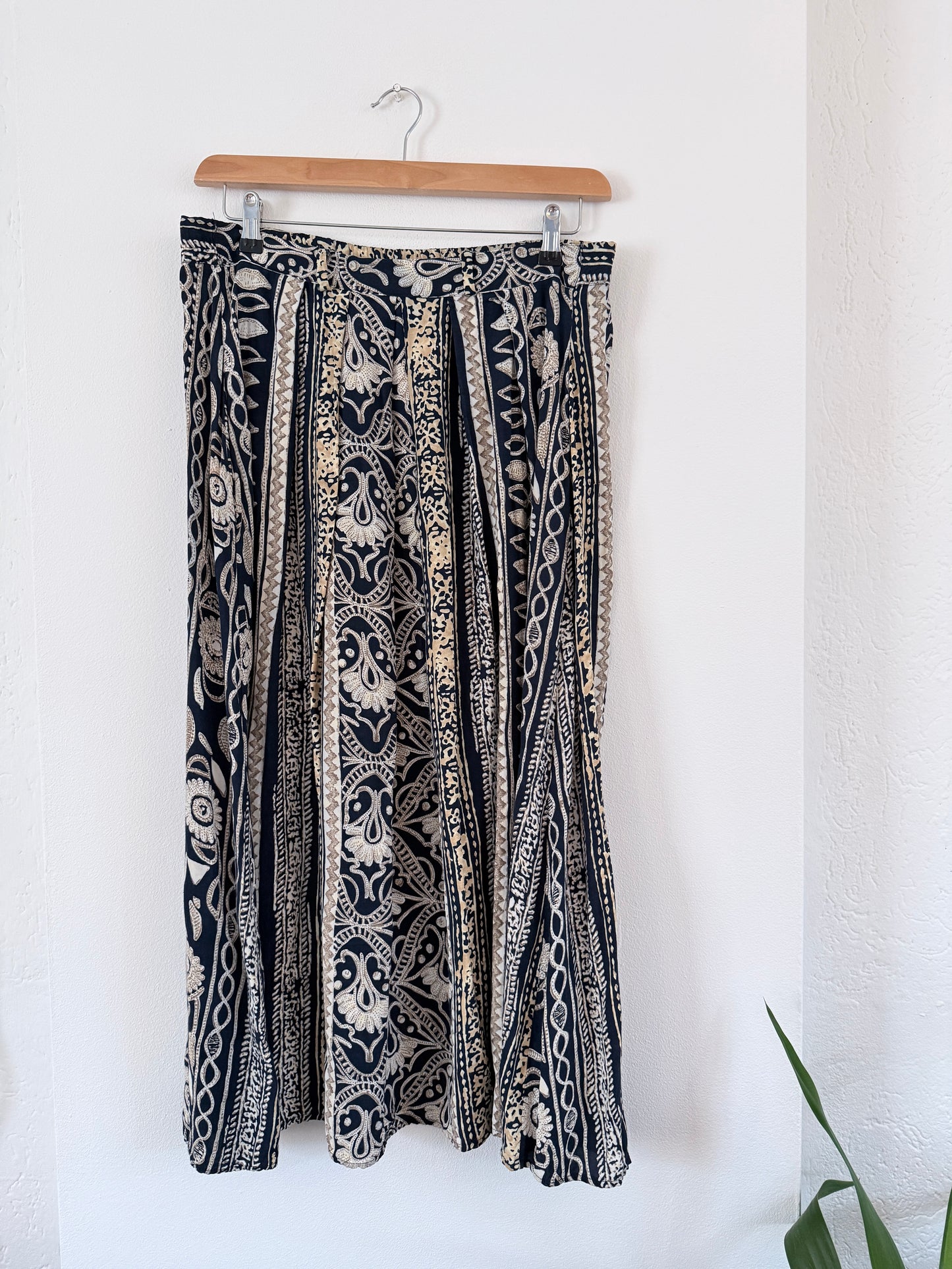 Vintage lange rok met print