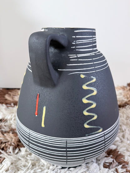 Grafische vintage Scheurich keramieken kanvaas – 35 cm