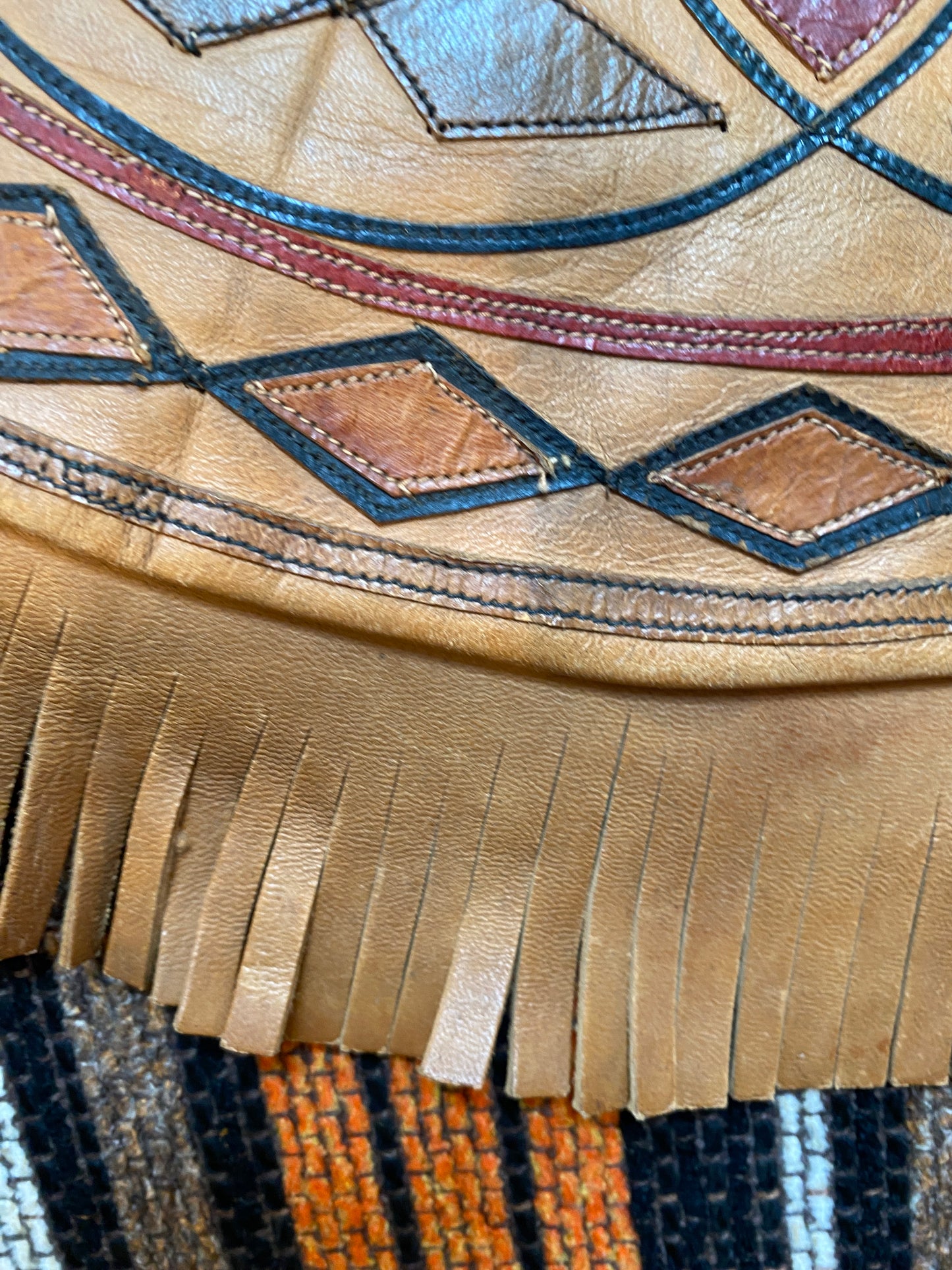 Bohemian leren kussenhoes