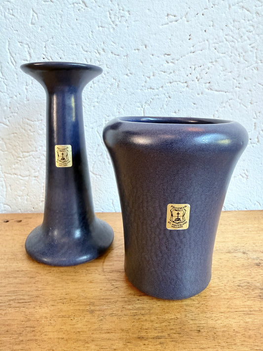Vintage Prosman keramiek set – Donkerblauw mat glazuur (jaren 90)