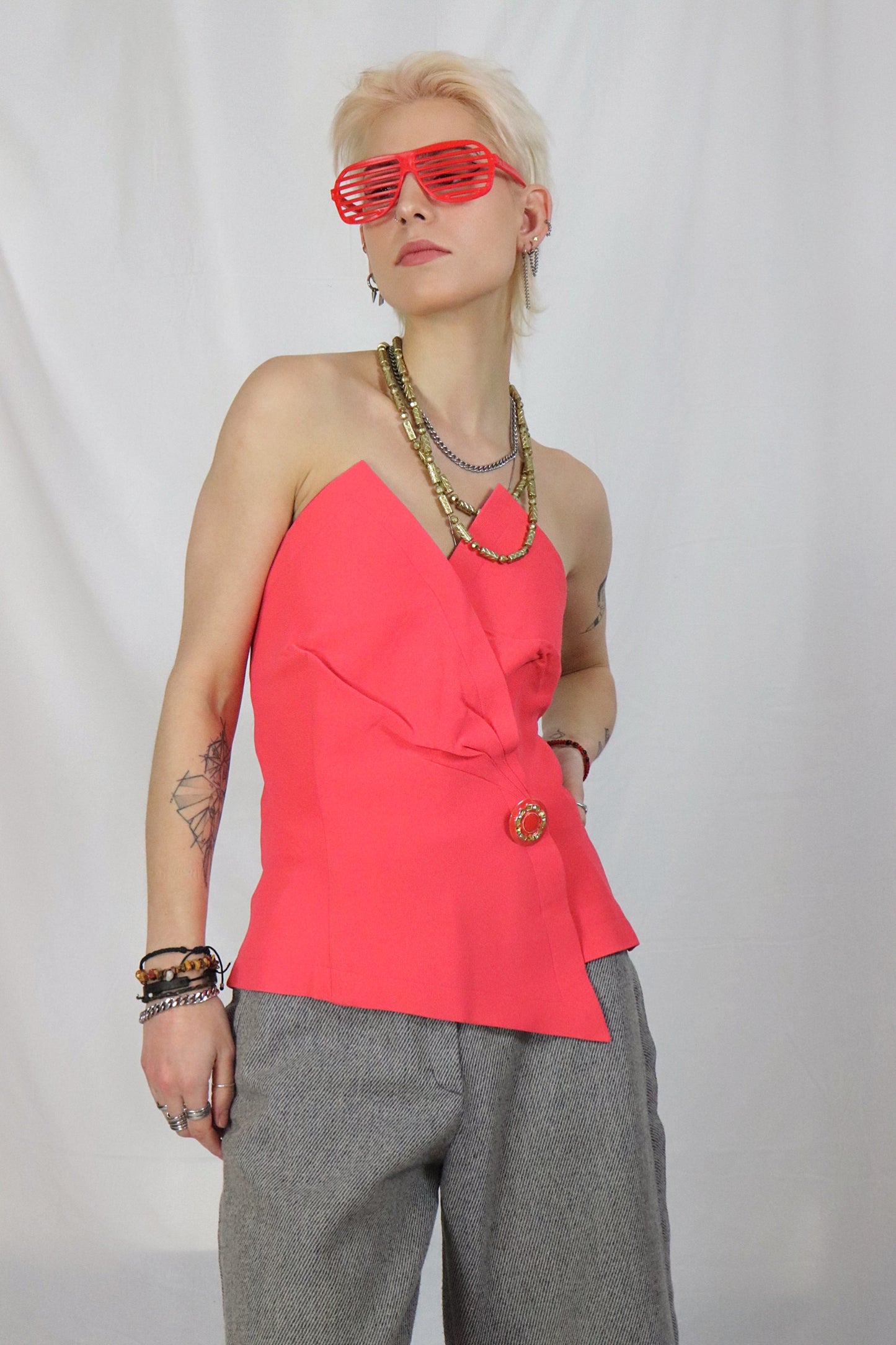 Neon pink Y2K top