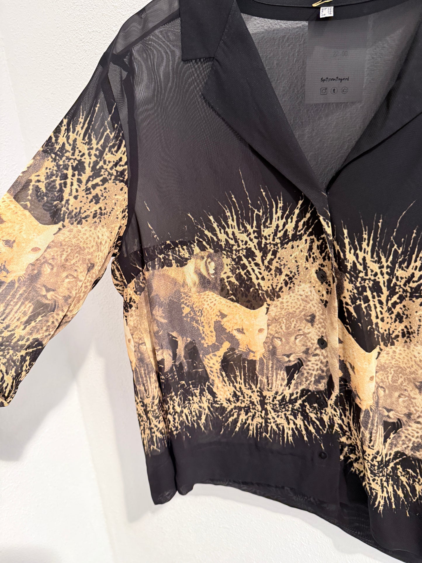 Vintage dierenprint blouse - Maat 42
