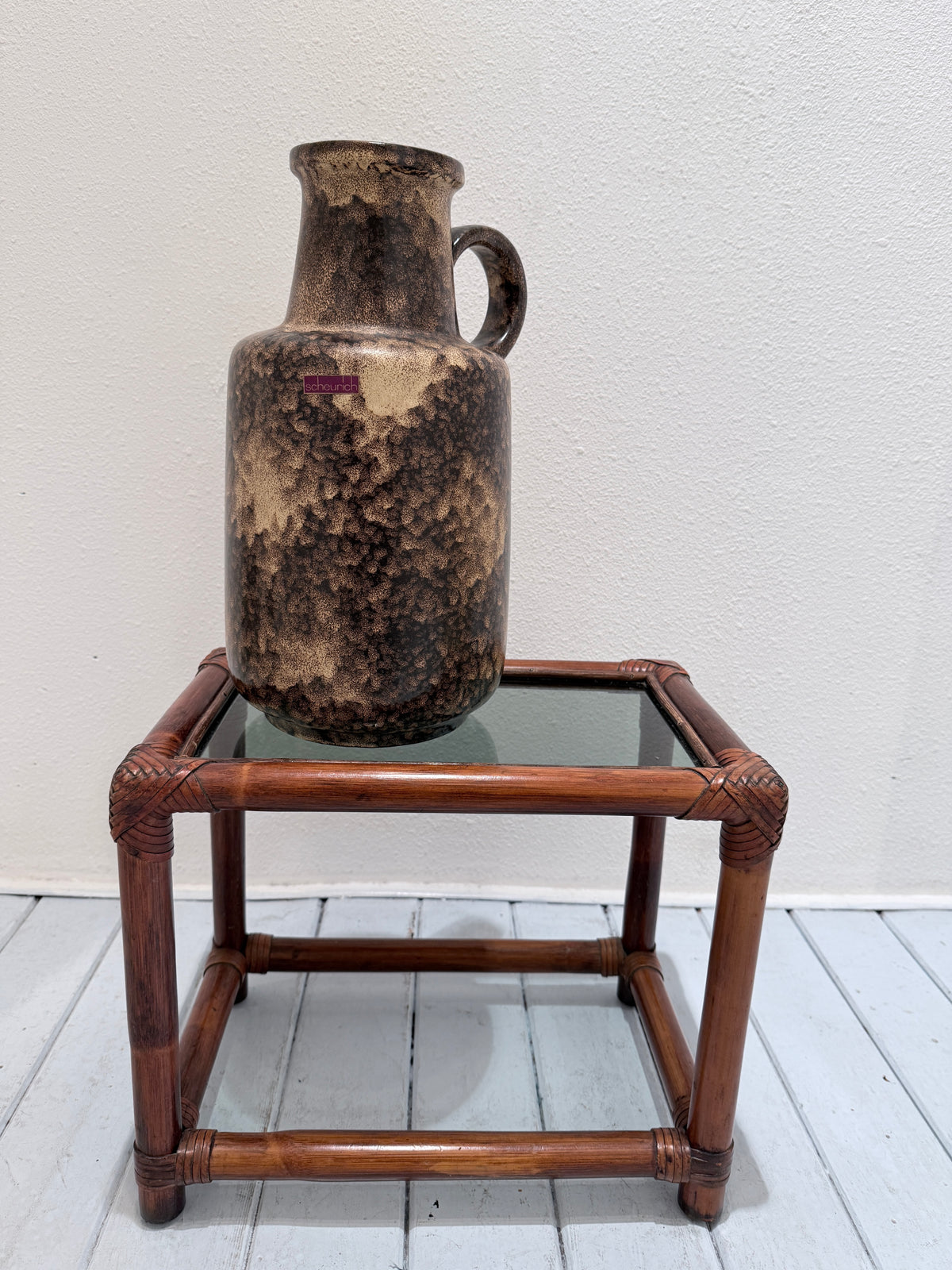 Vintage 70s Scheurich West-Germany Vaas – Earthy Brown 🤎
