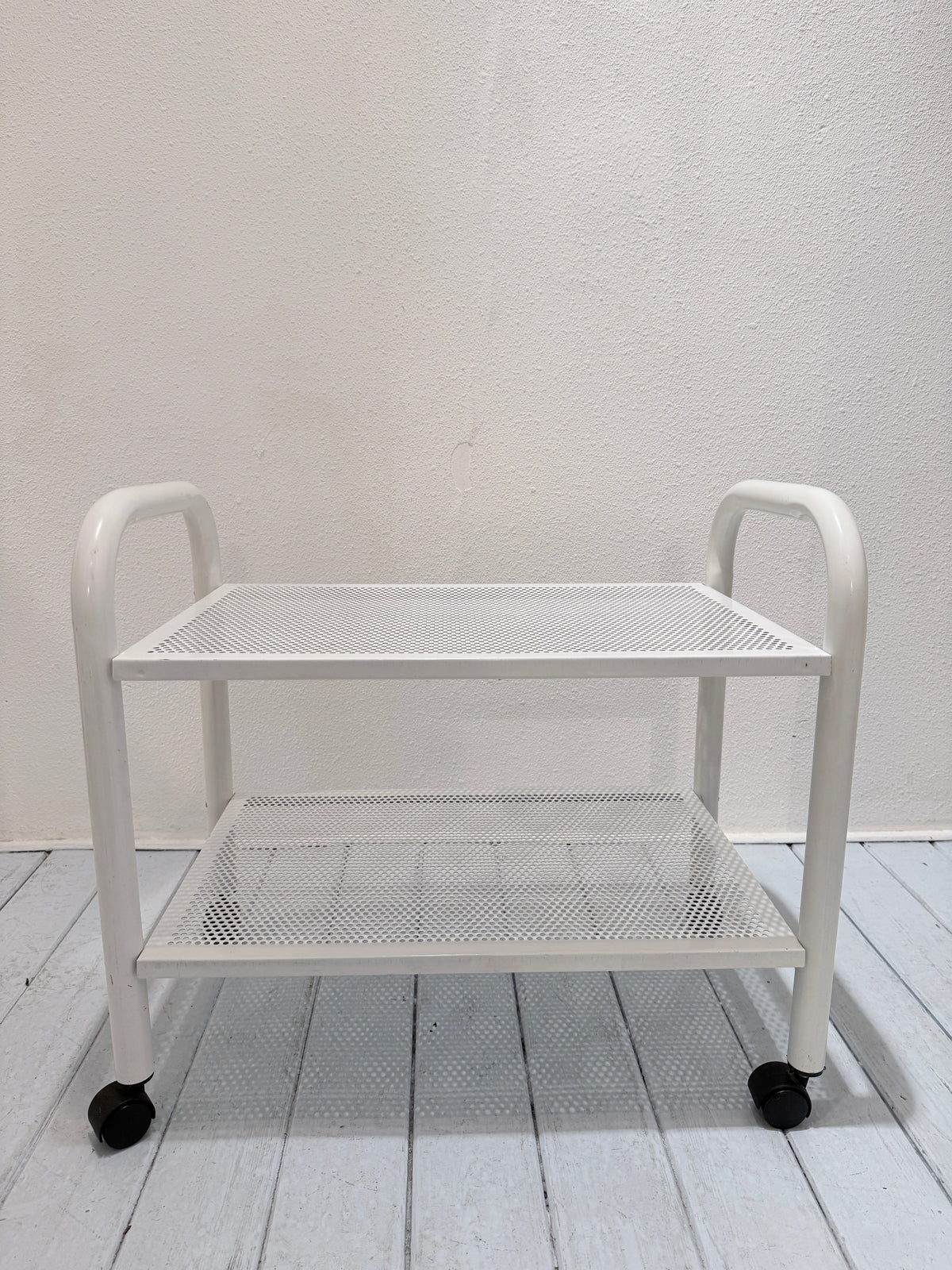 Vintage metalen trolley – wit
