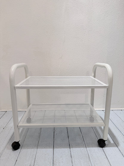 Vintage metalen trolley – wit