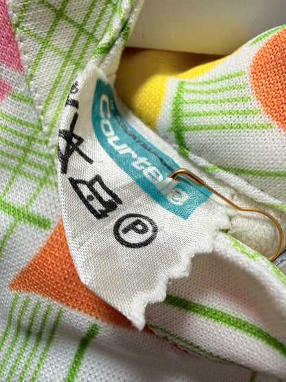 Vintage jaren ’60/’70 mod jurk met grafische bloemenprint – Retro mini jurk