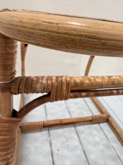 Rohé Noordwolde – vintage bijzettafel met structuurglas