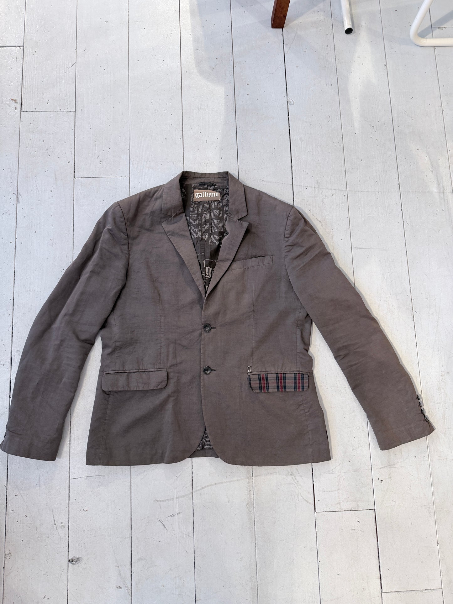 Vintage John Galliano Blazer – Heren | Designer blazer in chocoladebruin