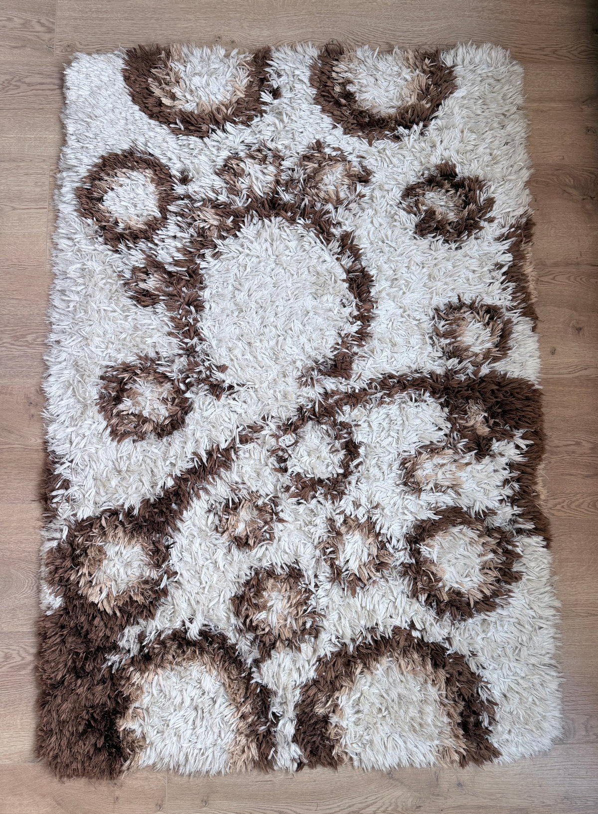 Prachtig hoogpolig 70s Space Age Shag vintage vloerkleed