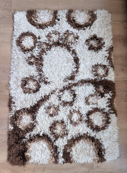 Prachtig hoogpolig 70s Space Age Shag vintage vloerkleed