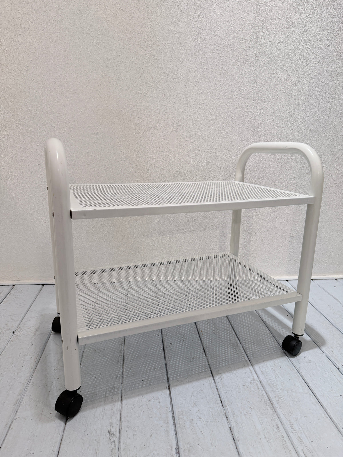 Vintage metalen trolley – wit