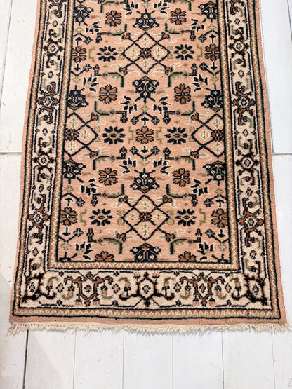 Vintage handgeknoopt wollen vloerkleed – India – 170 x 88 cm