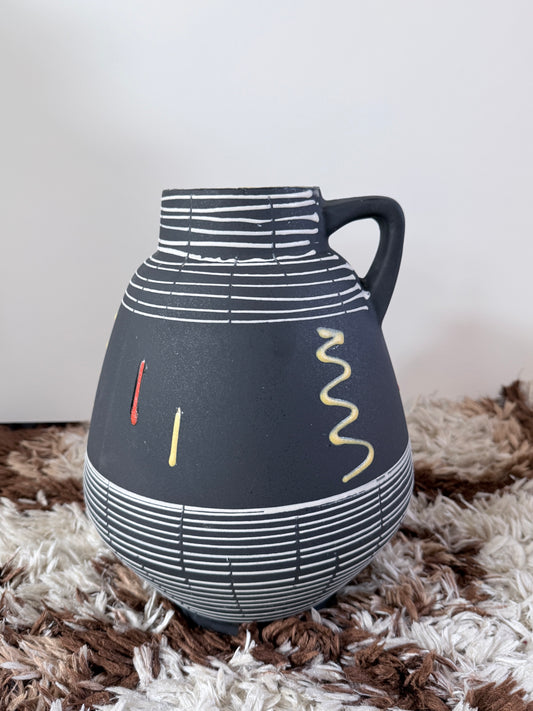 Grafische vintage Scheurich keramieken kanvaas – 35 cm