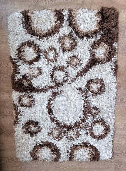 Prachtig hoogpolig 70s Space Age Shag vintage vloerkleed