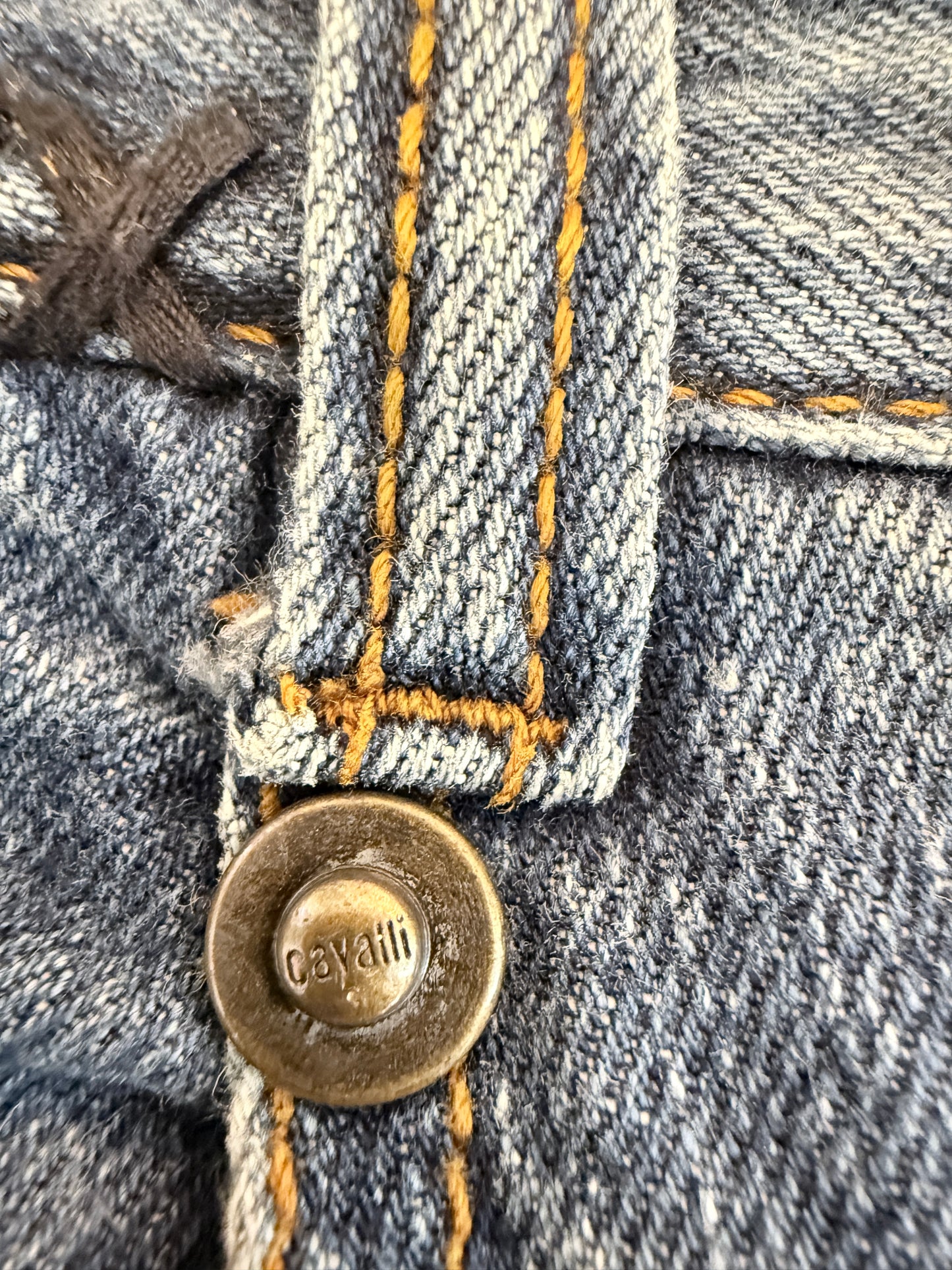 Vintage Just Cavalli Y2K Jeans – Designer Denim met Gevlochten Details