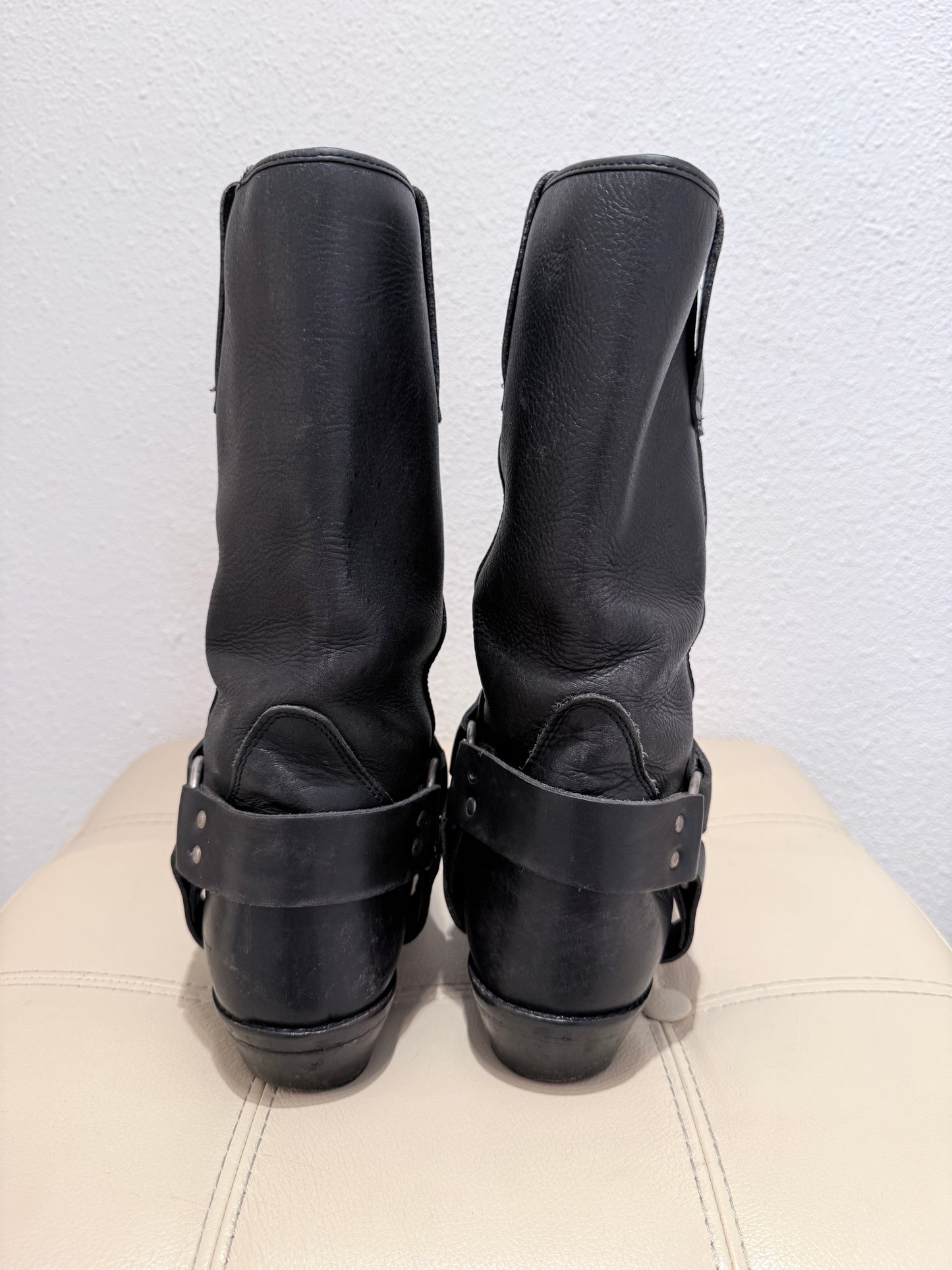 Vintage Leren Harness Boots | Zwart | Maat 44