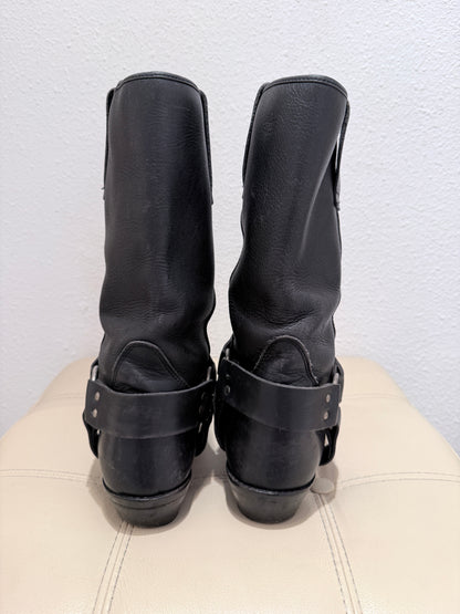 Vintage Leren Harness Boots | Zwart | Maat 44
