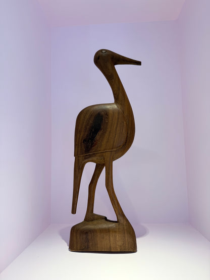 Prachtige set XL Mid Century houten reigers / kraanvogels