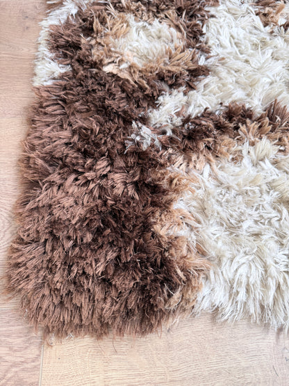Prachtig hoogpolig 70s Space Age Shag vintage vloerkleed