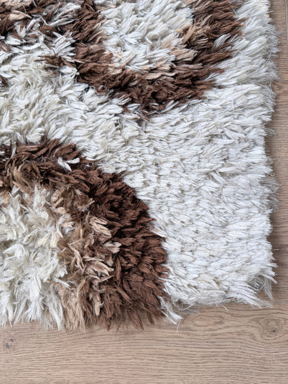 Prachtig hoogpolig 70s Space Age Shag vintage vloerkleed