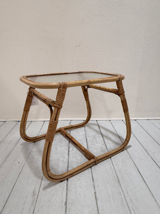 Rohé Noordwolde – vintage bijzettafel met structuurglas