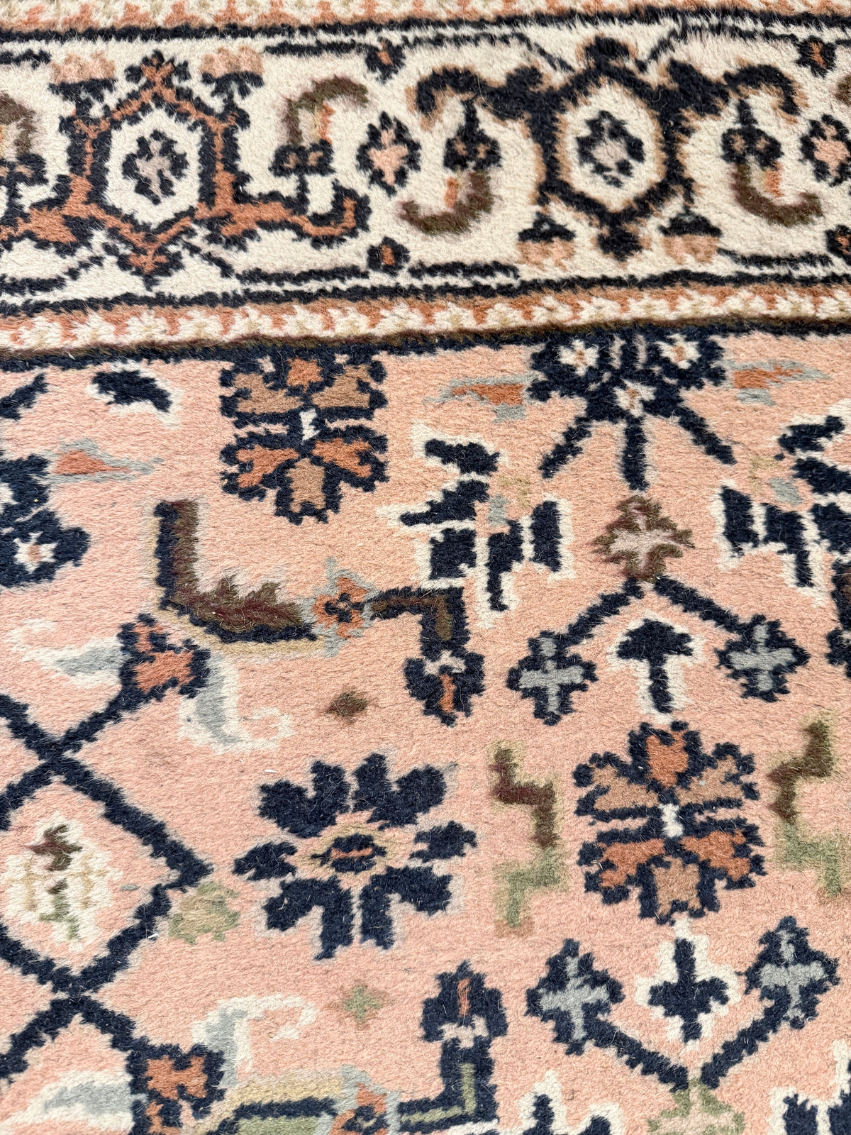 Vintage handgeknoopt wollen vloerkleed – India – 170 x 88 cm