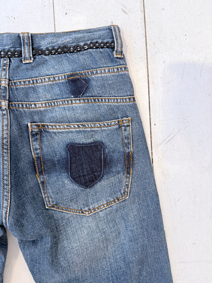 Vintage Just Cavalli Y2K Jeans – Designer Denim met Gevlochten Details