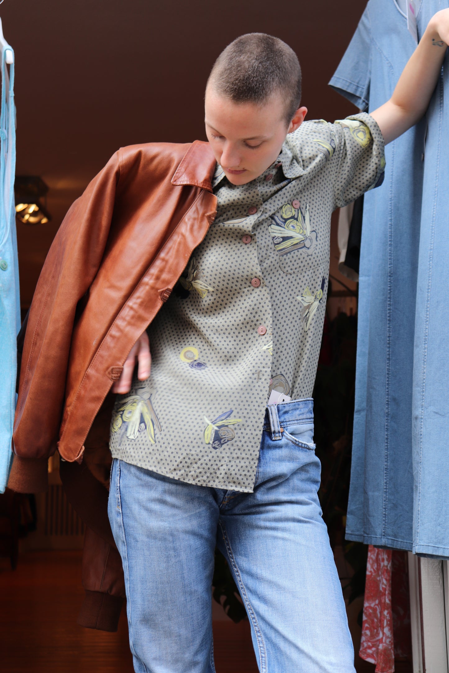 Zijden blouse met print