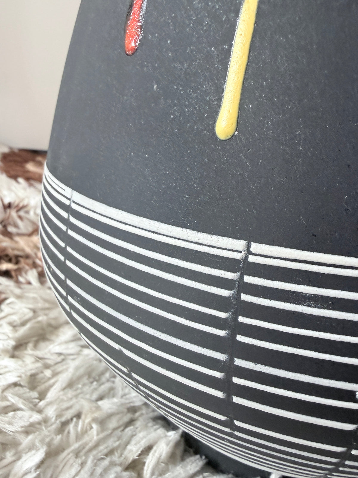 Grafische vintage Scheurich keramieken kanvaas – 35 cm