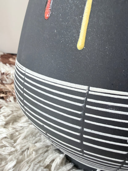 Grafische vintage Scheurich keramieken kanvaas – 35 cm